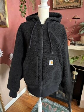 Carhartt WIP Black Sherpa Zip Hoodie